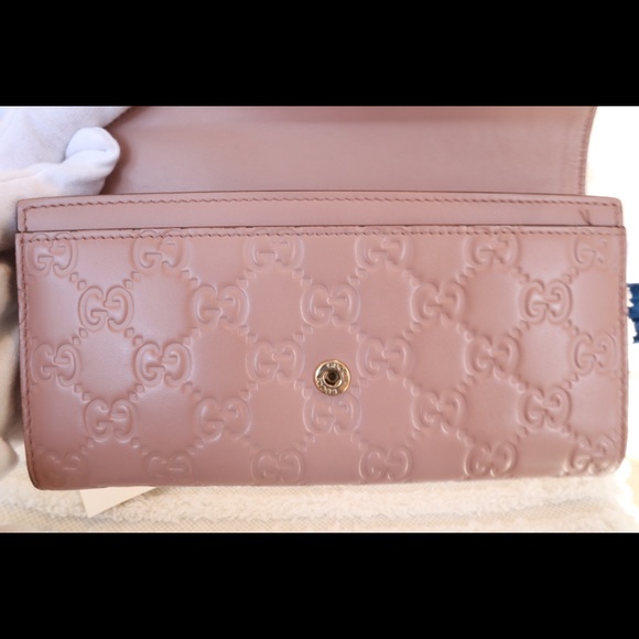 Gucci Pink Guccissima Leather Bow Cont. Wallet - Picture 3 of 12